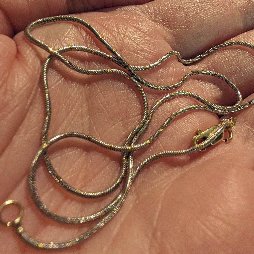 14k Yellow and White Gold Snake Chain - Picture 8 of 9